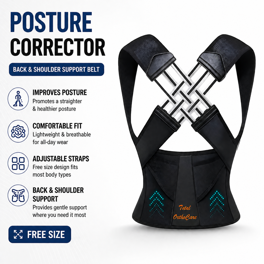 Posture Corrector Belt – Adjustable Back & Shoulder Support Brace | Free Size