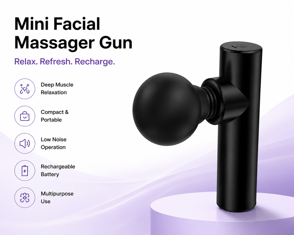 Mini Facial Massage Gun – Portable Deep Relaxation & Muscle Relief Device