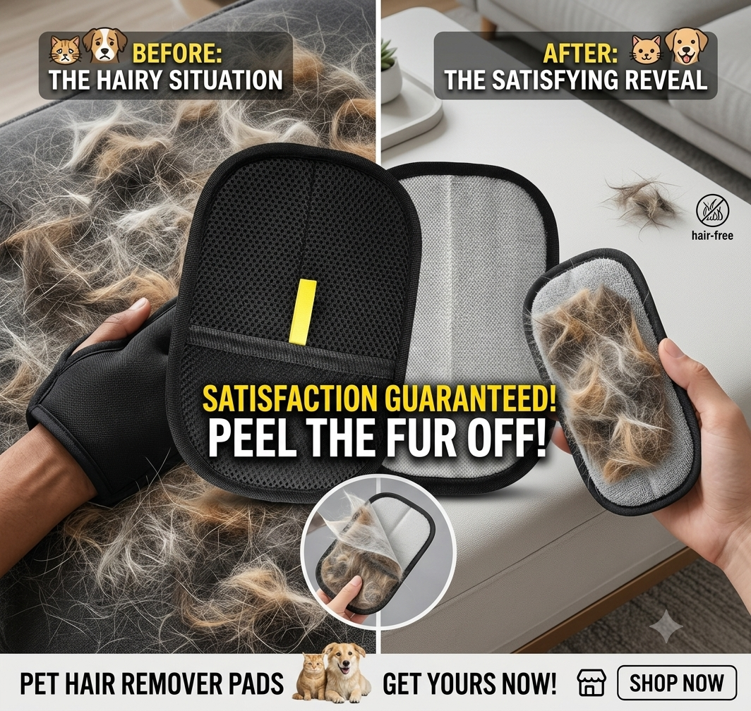 Pet Hair Removal Glove, Reusable Electrostatic Grooming & Hair Remover